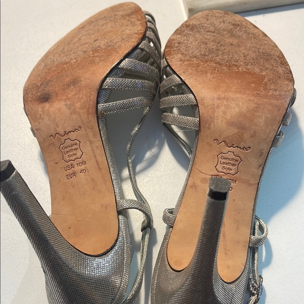 Nina Silver Heels Elegant Stiletto Sandals - Picture 12 of 12
